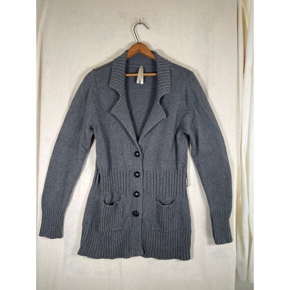 High Sierra Womens Size M Gray Cotton Button Cardigan Pockets Made in Australia - Picture 8 of 9
